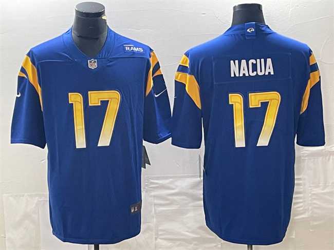 Men%27s Los Angeles Rams #17 Puka Nacua Blue Vapor Untouchable Limited Jersey->detroit lions->NFL Jersey